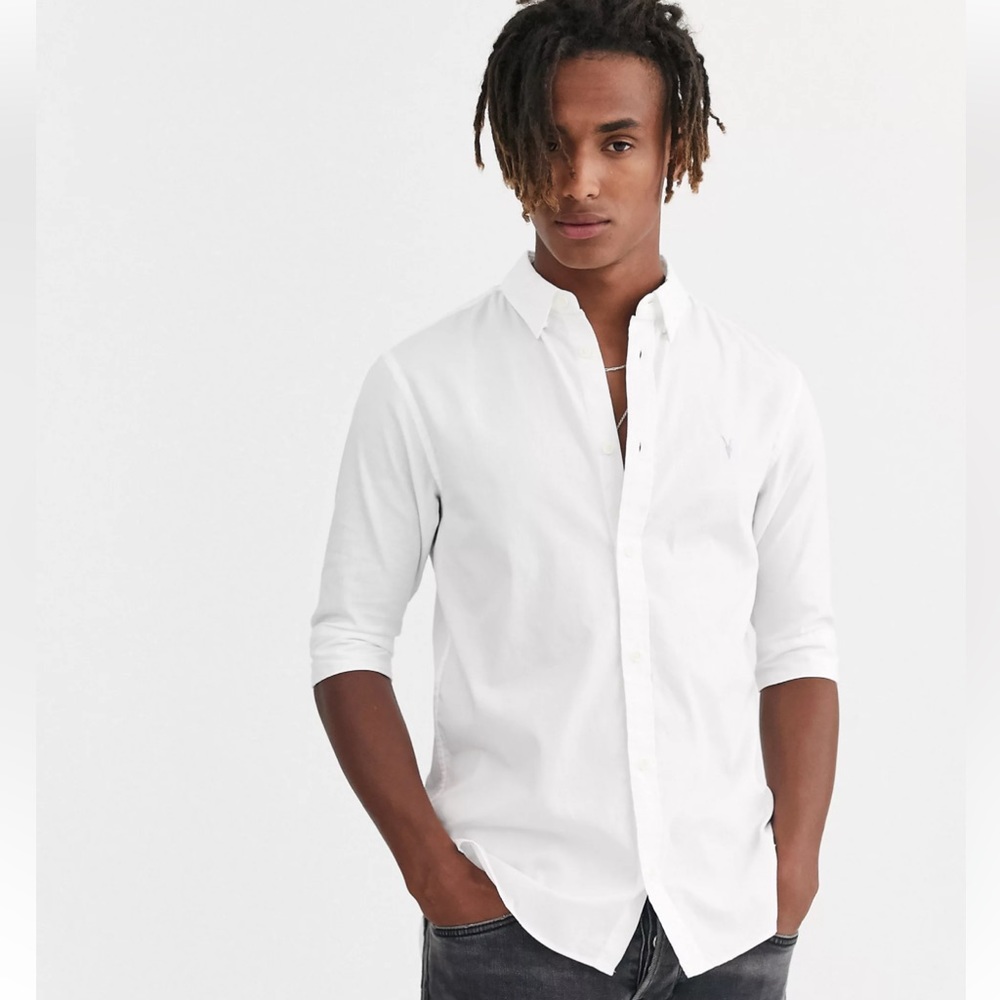 AllSaints PINK half sleeve shirt
